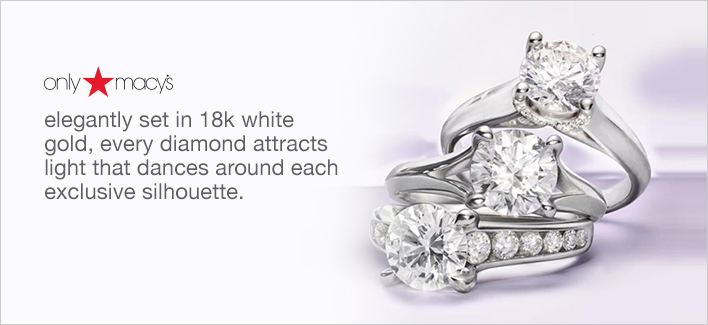 only macys elegantly set in 18k white gold every diamond attracts light that dances - Macy Wedding Rings only macys elegantly set in 18k white gold every diamond attracts light that dances - Macy Wedding Rings