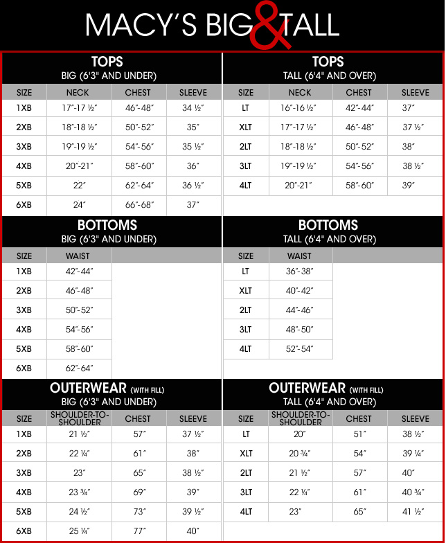 lacoste big and tall size chart