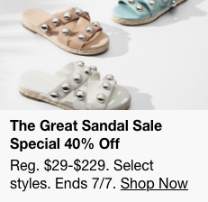 Special 40 % Off sandals, Shop Now