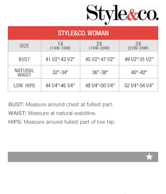 Style And Co Jeans Size Chart