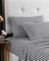 Betsey Johnson Sketchy Stripe Cotton Percale 4 Piece Sheet Set, King