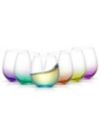 JoyJolt Hue Stemless Wine Glasses, Set of 6