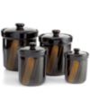 Sango Avanti Black Set of 4 Canisters