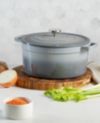 CLOSEOUT! Martha Stewart Collection Enameled Cast Iron Round 8-Qt. Dutch Oven