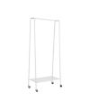 Honey Can Do Matte White Metal Rolling Clothes Rack with Shelf