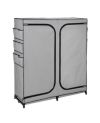 Wide 2 Door Portable Closet with Cover Side Pockets Wardrobe, 60