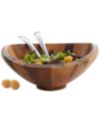 Nambe Butterfly 3 piece Wood Salad Set with Servers