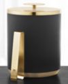 Hotel Collection Black & Gold Ice Bucket with Tongs, Created for Macy's