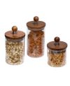 Honey Can Do 3-Pc. Acacia Top Glass Kitchen Canister Set