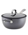 Rachael Ray Cook + Create Hard Anodized Nonstick Saucier with Lid and Helper Handle, 4.5 Quart