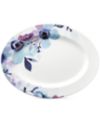 Lenox Indigo Watercolor Floral Porcelain Oval Platter, Created for Macy's