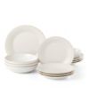 Lenox French Perle Groove 12-Piece Dinnerware Set, Created for Macy's
