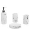 Home Basics Marble Bath Accessory 4 Piece Set
