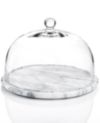Godinger Serveware La Cucina Marble Round Tray with Glass Dome