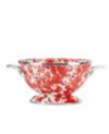 Golden Rabbit Red Swirl Enamelware Collection 1 Quart Colander