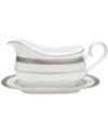 Noritake Odessa Platinum Gravy Boat And Tray