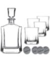 Godinger Paola 5 Piece Whiskey Set with Decanter, 4 DOF Glasses, and Whiskey Stones
