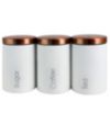 MegaChef Essential Kitchen Storage 3 Piece Sugar, Coffee and Tea Canister Set