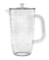 TarHong Bubble Pitcher with Lid, Clear, 100 oz., Premium Plastic, Set of 1