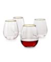 Martha Stewart Collection Blush Optic Stemless Wine Glasses, Set of 4, Created for Macy's