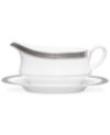 Noritake Dinnerware, Crestwood Platinum Gravy Boat with Stand