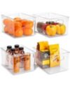 Sorbus Clear Fridge Organizer Bins with Handles, Set of 4