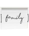 Elegant Designs Decorative Wood Serving Tray with Handles - Family